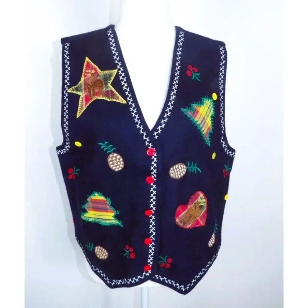 Unique Wool Christmas Vest / Baxter & Wells / Size Medium / Country Core